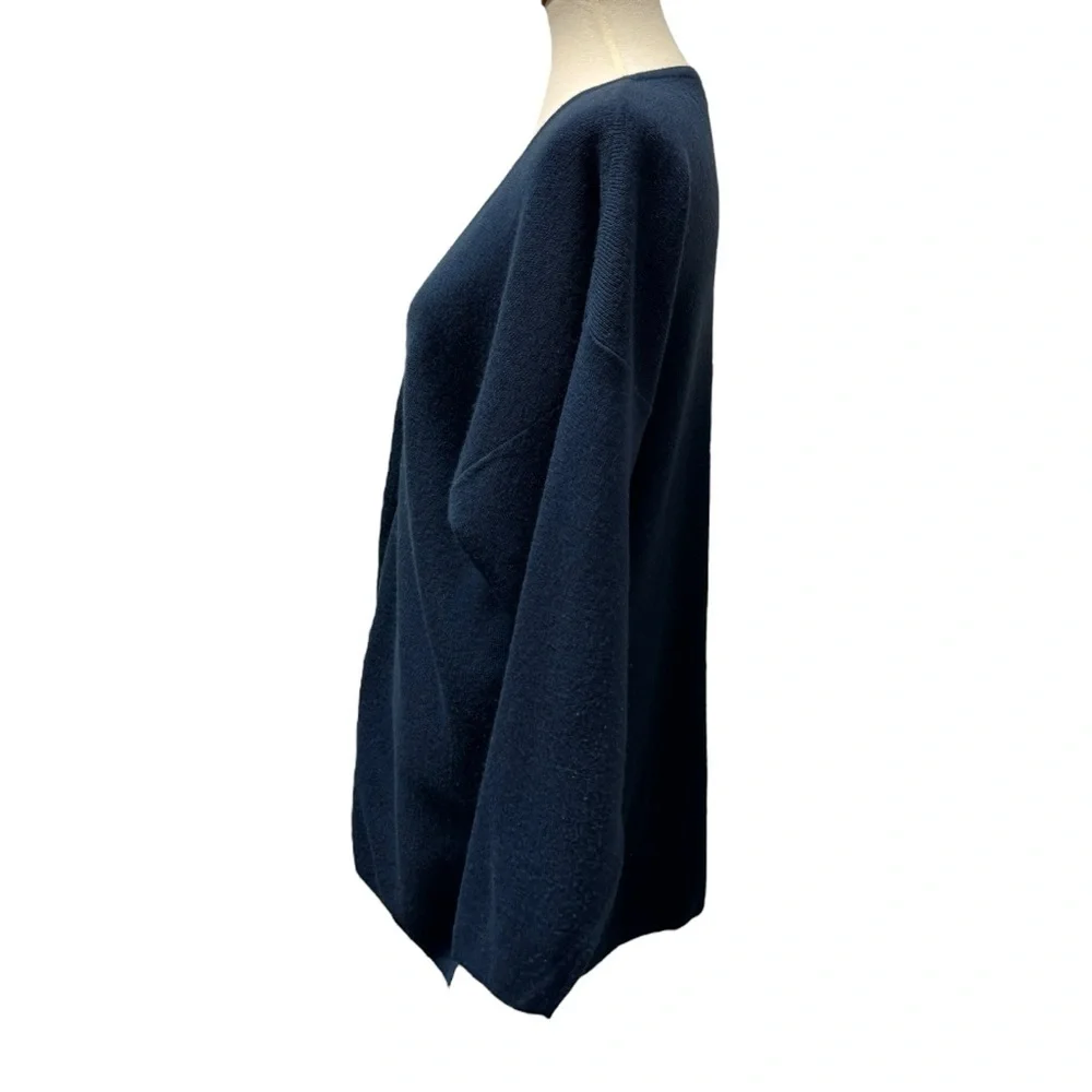 Vintage Tweeds 100% Lambswool V-Neck Teal Long Sleeve Cardigan - Large